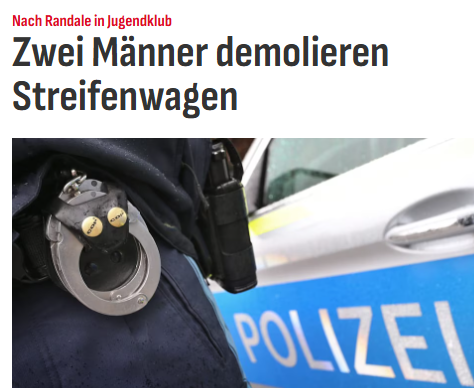 Taykra's tweet photo. #Berlin: Zwei Männer (44, 47) randalieren in einer Jugendeinrichtung, greifen eine Betreuerin an und attackieren Passanten. Anschließend bedrohten und beleidigten sie die Beamten. Einer von ihnen versuchte, einen Polizisten zu beißen. https://t.co/RXn1Jk0yAI https://t.co/TSsMRtC4ap