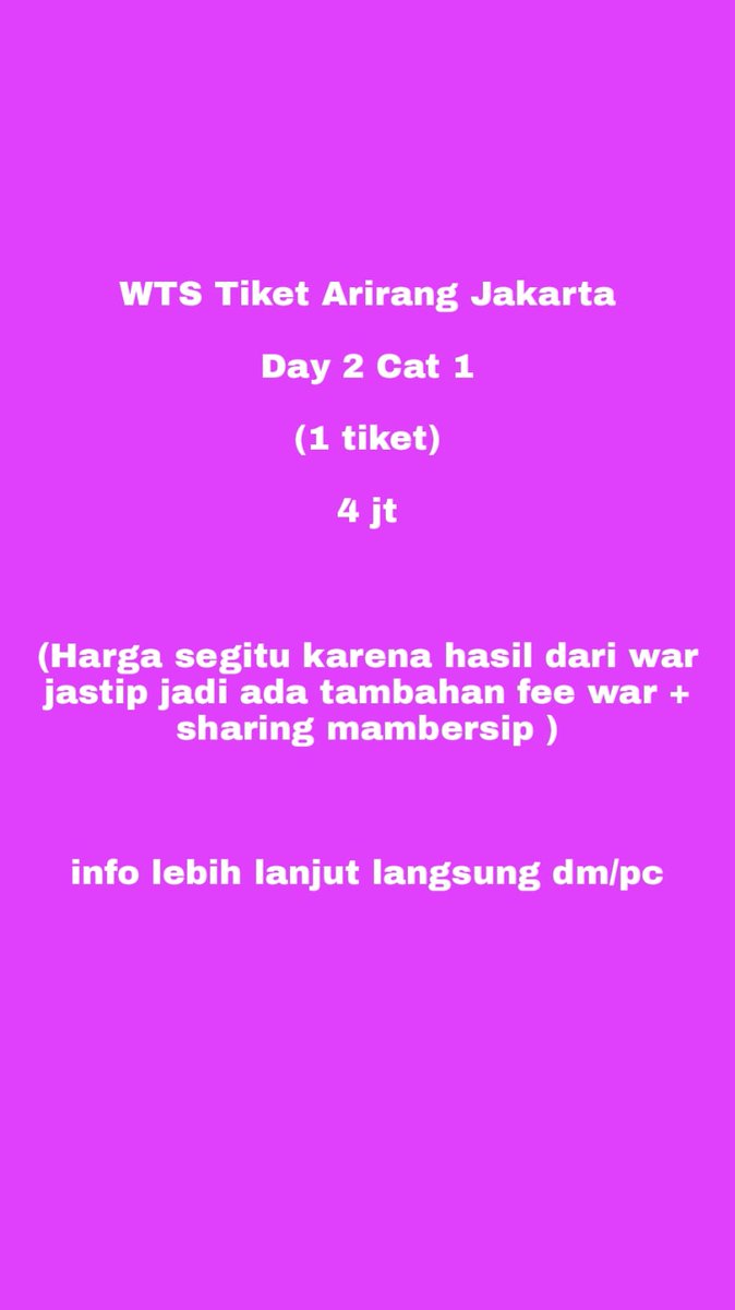 sowoozo0's tweet photo. WTS BTS ARIRANG in JAKARTA

dijual karena double sama hasil war sendiri https://t.co/9gTumFQQuj