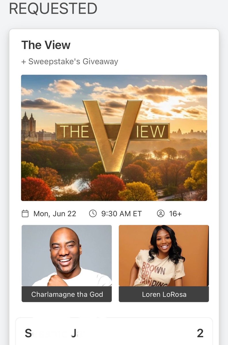 NY1Sess's tweet photo. @1iota welcome to @TheView, I had a blast. Ladies are true professionals #1Take 🎬 &amp; funny. Next time I’d like to take a picture with Sunny &amp; Ana and Whoopi to 😊 @usopen 🎾 #1iota #TheView and I need more tickets 🎟️ to another show. https://t.co/lXRWIBr4xv