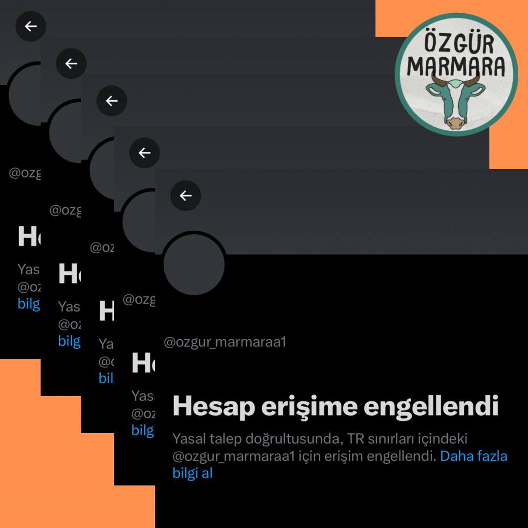 ozgurmarmara3's tweet photo. 🚨Özgür Marmara X hesabımıza erişim engeli getirildi!

Bizler iktidarın bu yasaklarına yabancı değiliz, baskılara inat mücadelemizi kampüslerden sokaklara büyütmeye devam edeceğiz.

Tüm arkadaşlarımızı yeni X hesabımızı takip etmeye, bizlerle dayanışmaya çağırıyoruz! https://t.co/xEYxnQl2NF