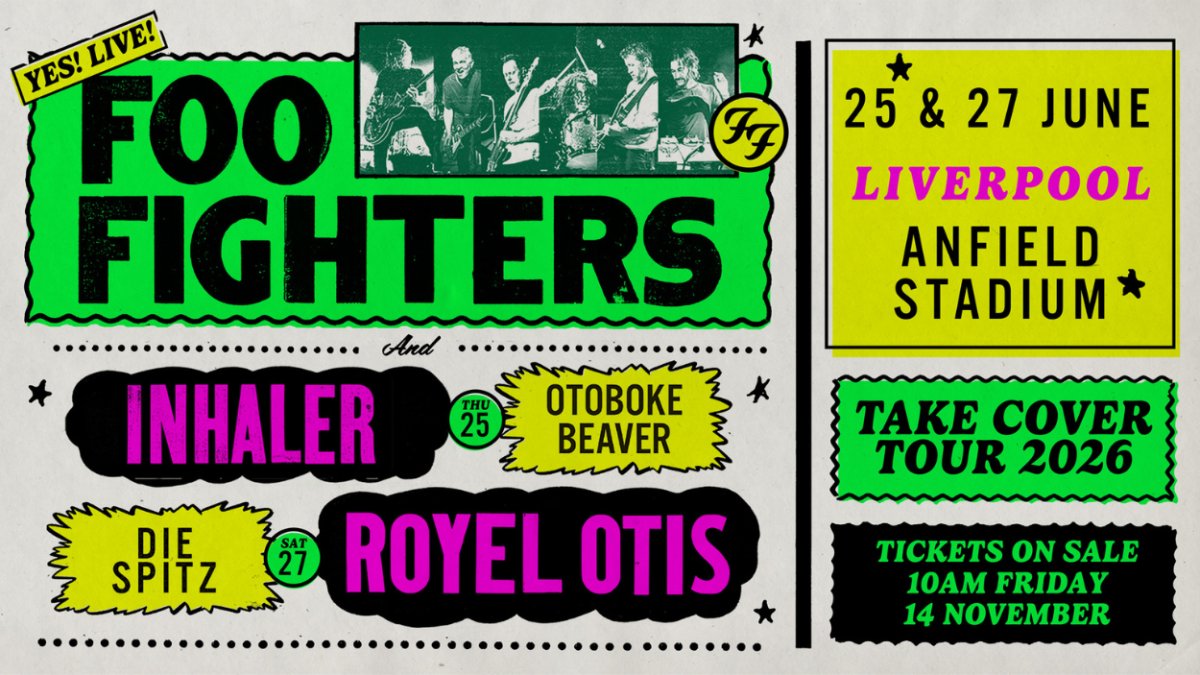 REDTICKETSYNWA_'s tweet photo. 🟥SERIOUS BUYERS ONLY🟥 
🎶 Foo Fighters 
📅 Sat 27th June 2026 
🏟️ Anfield Stadium 
💸 2 Singles £103 Each 
📧 Message The Page Plz https://t.co/xq0rMBY4SI