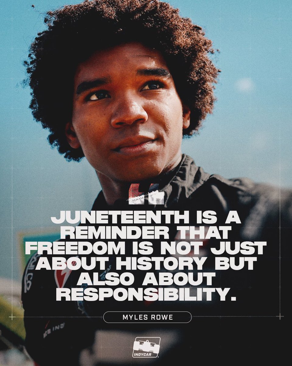 IndyCar's tweet photo. Juneteenth is a celebration of freedom, resilience and community. https://t.co/kV3ImWjNgY