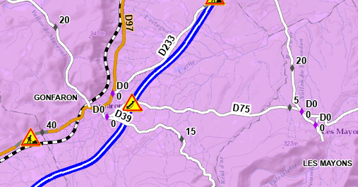 RouteVar's tweet photo. Un accident grave de la circulation impliquant un cycliste s'est produit sur la RD 75 à la sortie de Gonfaron. La circulation est interrompue le temps de l'intervention des secours. Les véhicules sont déviés par la police municipale sur le réseau secondaire de la commune. https://t.co/i1vE1EGFfz