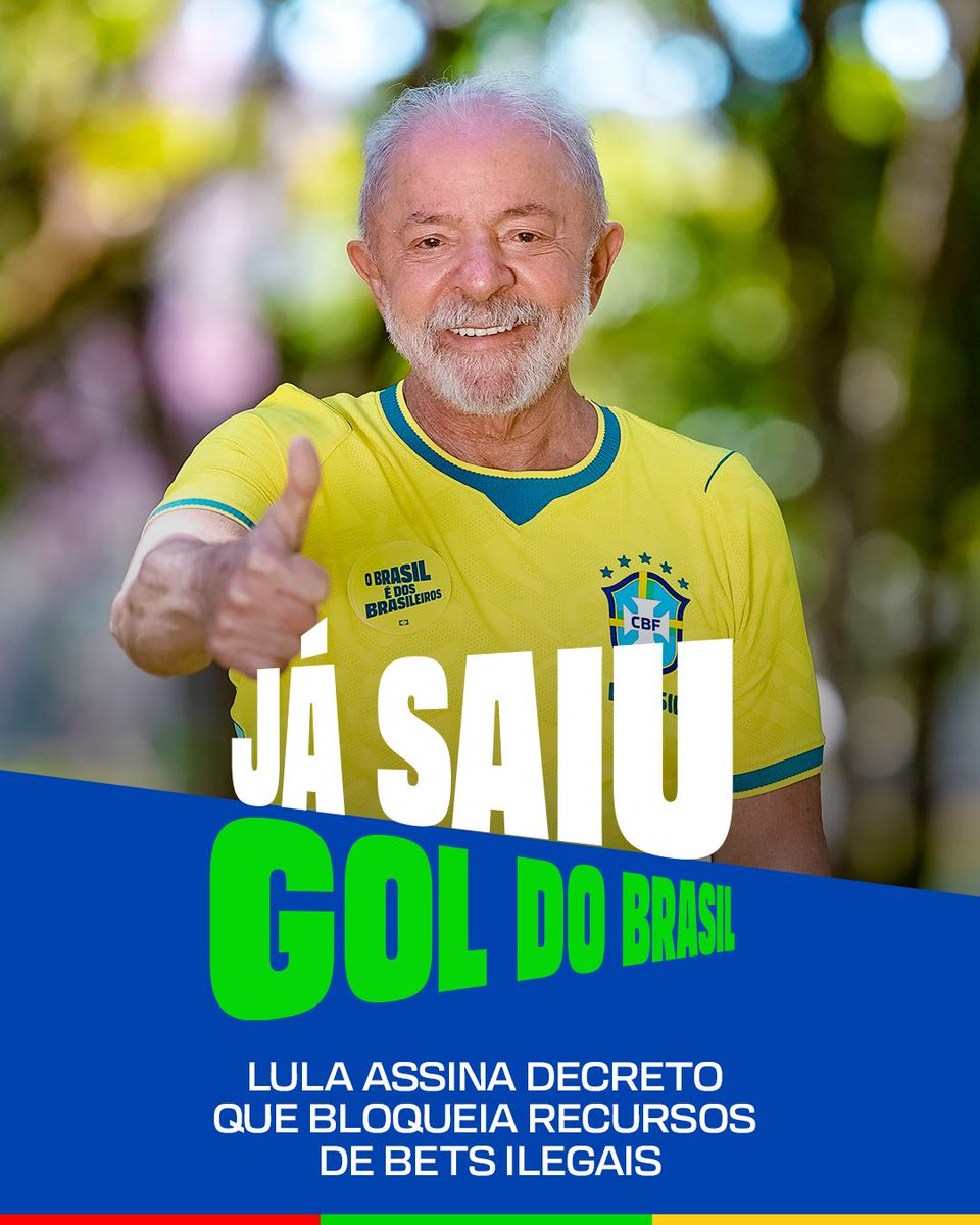 anaidecq's tweet photo. *Mais um golaço do Governo Lula.* 💪🏾 
Dessa vez, _*contra as bets ilegais e o crime organizado!*_ 

O presidente anunciou, hoje (19), que vai congelar o dinheiro de casas de apostas ilegais e enviar esse recurso para o fundo de segurança pública. 

🇧🇷 https://t.co/TMWEMcGcln