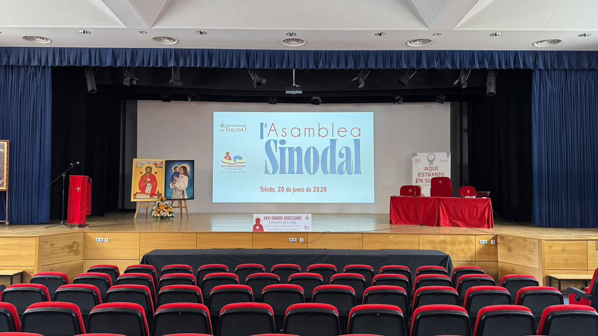 SinodoToledo's tweet photo. Ya está todo preparado para celebrar la Asamblea  Sinodal que tendrá lugar mañana sábado en el Auditorio @infantes_toledo https://t.co/TCBi3qM9cJ