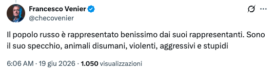 stebaraz's tweet photo. Immaginate cosa succederebbe se qualcuno scrivesse una cosa del genere con "popolo ebraico" al posto di "popolo russo".

Pazzesco. https://t.co/ss0zghdzox