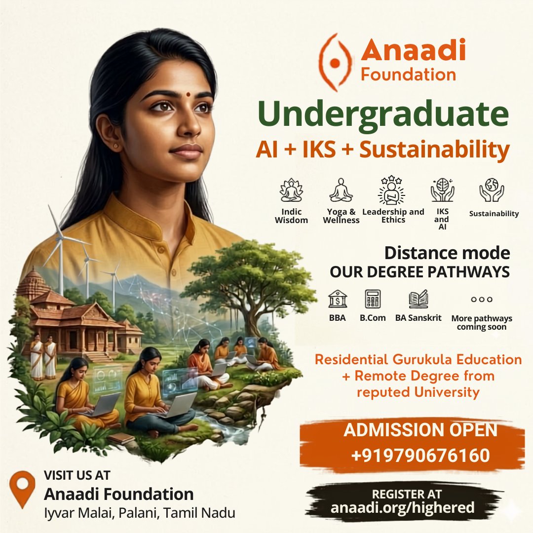 anaadifdn's tweet photo. 𝐀𝐧𝐚𝐚𝐝𝐢 𝐅𝐨𝐮𝐧𝐝𝐚𝐭𝐢𝐨𝐧 𝐇𝐢𝐠𝐡𝐞𝐫 𝐄𝐝𝐮𝐜𝐚𝐭𝐢𝐨𝐧 𝐏𝐫𝐨𝐠𝐫𝐚𝐦

 𝑨𝑰 + 𝑰𝑲𝑺 + 𝑺𝒖𝒔𝒕𝒂𝒊𝒏𝒂𝒃𝒊𝒍𝒊𝒕𝒚 
Want a blend of 𝑮𝒖𝒓𝒖𝒌𝒖𝒍𝒂 𝑬𝒅𝒖𝒄𝒂𝒕𝒊𝒐𝒏 𝒂𝒏𝒅 𝒂 𝒓𝒆𝒎𝒐𝒕𝒆 𝒅𝒆𝒈𝒓𝒆𝒆  from Reputed University?
 https://t.co/MkBuO8yJj0 https://t.co/sfWMq3VJ6M