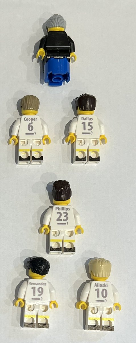 WindyLUcards's tweet photo. Who said Bielsa is not a model? Certainly not Lego! Here he is complete with trusty bucket and five of his legendary Championship winning squad. 💙🤍💛 #lufc #mot #alaw https://t.co/Ro4AFbZKB6