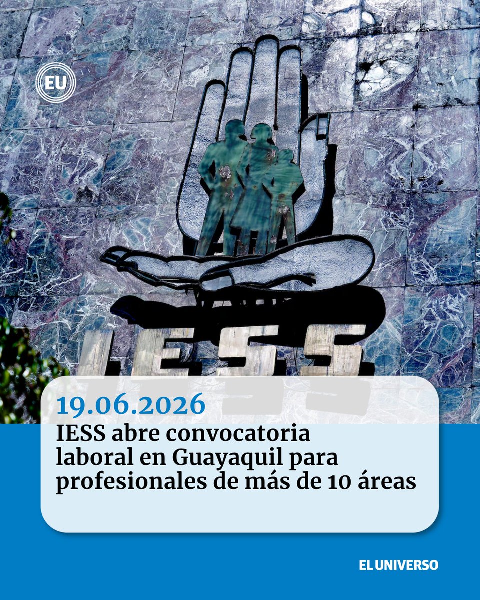 eluniversocom's tweet photo. #IESS abre convocatoria laboral en #Guayaquil para profesionales de más de 10 áreas https://t.co/MbIOK6cFQ4 https://t.co/4yYxCW5t81