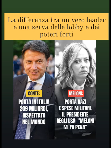 serebellardinel's tweet photo. Queste le abissali differenze di spessore professionale di Premier  tra #Conte e #Meloni! #RidateciConte, #MeloniDimettiti!!! https://t.co/e3OCHByel8