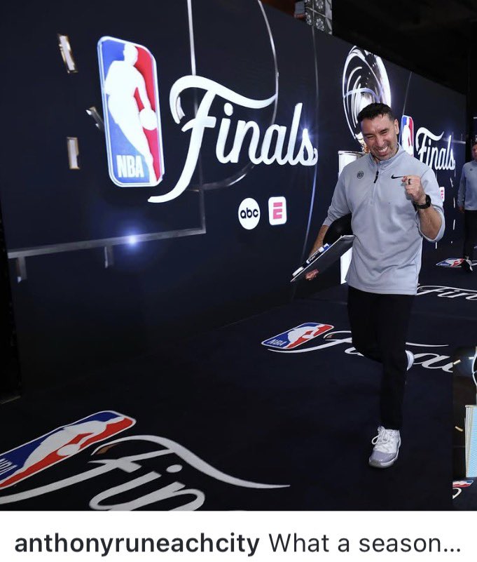 NBA_NewYork's tweet photo. Knicks head trainer Anthony Goenaga, who’s been with the team over 30 years, on IG: 

“What a season...

It began with an unforgettable trip to Abu Dhabi. Then life reminded me that some battles are bigger than basketball.

I had to say goodbye to my mother after her courageous year-and-a-half fight with cancer.

Before she passed, we laughed and joked that she would become our guardian angel on the other side and help guide us to a championship.

Soon after, we won the Emirates NBA Cup in Las Vegas. 

Then came a historical playoff run. 16-3, We overcame a 22-point deficit with comeback in the Eastern Conference Finals, a 29-point comeback in the NBA Finals, and found a way through every challenge placed in front of us.

And now, we stand at the top of the mountain.

2026 NBA Champions.

Mom, thank you for watching over us every step of the way. This one is for you. The wait is over!!! We are forever Champions 🏆 ❤️ “