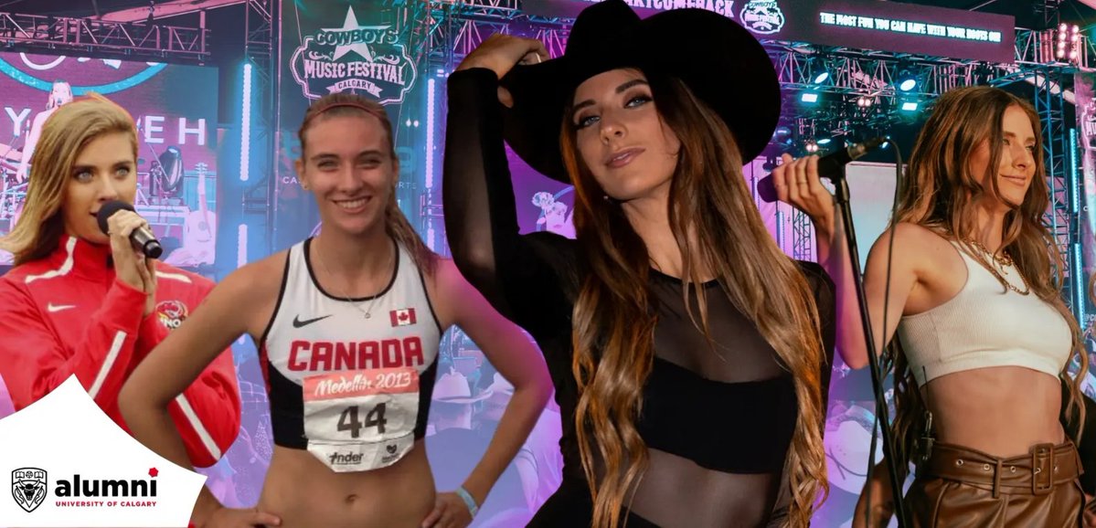 UCalgary's tweet photo. From Track star to Country Pop star: Katelyn Lehner looks back on her time with the @UCDinos and how she's navigating an ever-changing music industry https://t.co/OC03KbtQoY @ucalgaryalumni https://t.co/jCeo3v46kE
