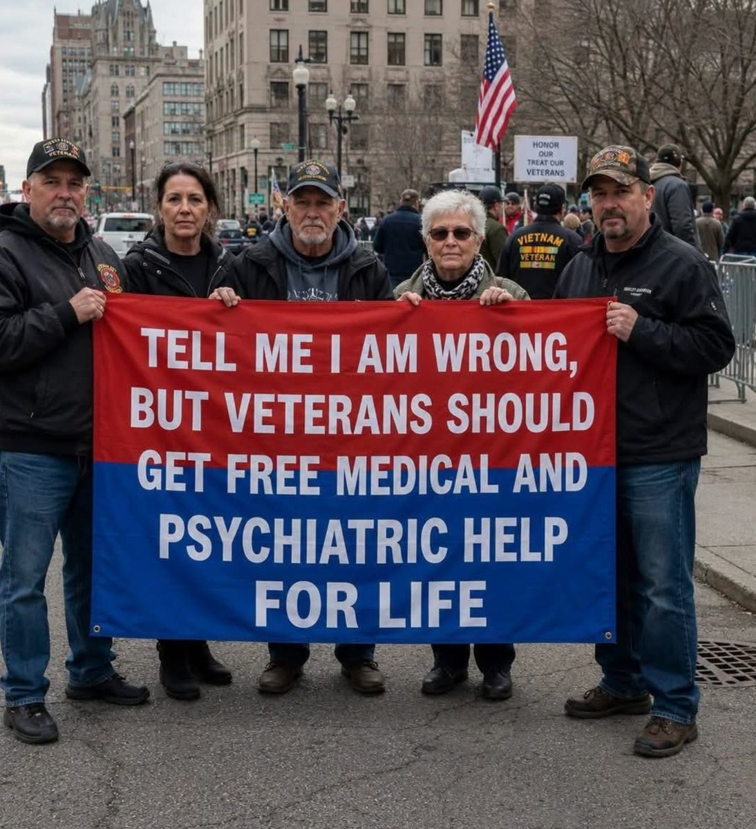 Sassafrass_84's tweet photo. Why would I tell you you're wrong? I absolutely agree with this. Veterans should get top notch medical care for serving their country. https://t.co/MI20Kud8UC