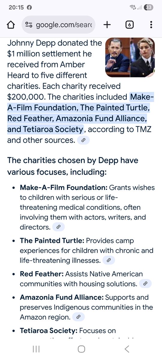 lasheena89's tweet photo. @Supernatural979 The names of the 5 charities that Johnny actually donated the money. (Not pledged, actually donated) 🤣🤣🤣🤣 https://t.co/eyHEg22EA4