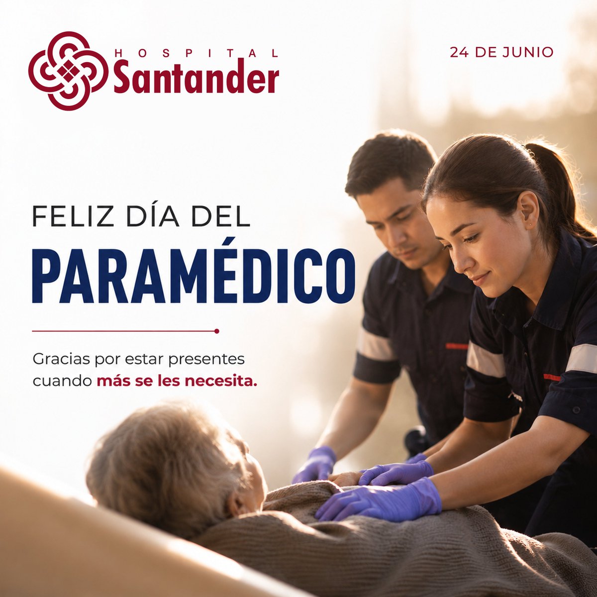 HospSantander's tweet photo. Hay momentos en los que cada segundo cuenta.  Momentos en los que una llamada, una decisión rápida y una atención oportuna pueden cambiar una historia.  

🚑 ¡Feliz Día del Paramédico!

#HospitalSantander #CuandoLaSaludNoPuedeEsperar #HospitalSantanderResponde #DiaDelParamedico https://t.co/nEZcQXTqNl