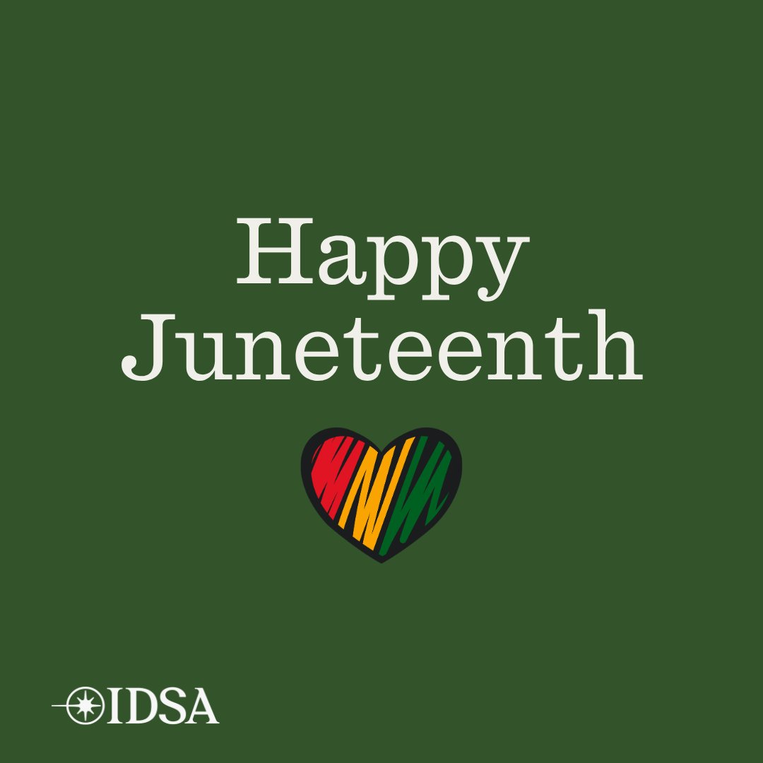 IDSAInfo's tweet photo. We honor Juneteenth by recognizing its significance in American history and reaffirming our commitment to health equity.

IDSA remains dedicated to reducing health disparities, expanding access to care and improving health outcomes for all communities. ❤️🖤💚 https://t.co/QvIeDD21P3