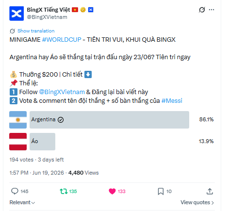 b0fink's tweet photo. @BingXVietnam + Argentina thắng
+ Số bàn thắng của #Messi = 2 https://t.co/Bb4kZ3MCAl