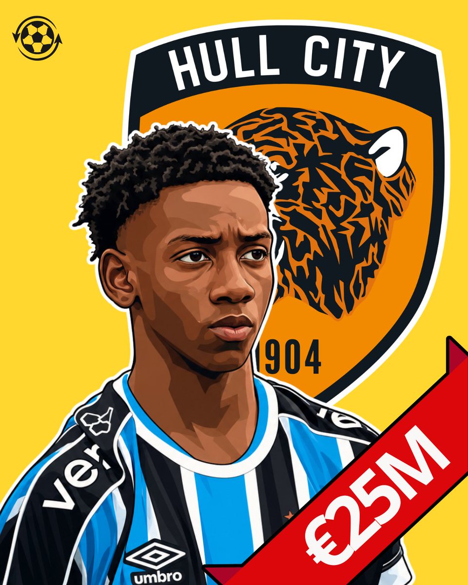 DeadlineDayLive's tweet photo. 🚨 Hull City have submitted the first concrete bid for Grêmio wonderkid Gabriel Mec.

The newly promoted Premier League club have offered a package worth €25M for the Brazilian talent.

The proposal includes €17M upfront, €3M in bonuses and a 20% sell-on clause. Villarreal, Borussia Dortmund and Shakhtar Donetsk are also interested in the player.

(Source: @Ekremkonur)