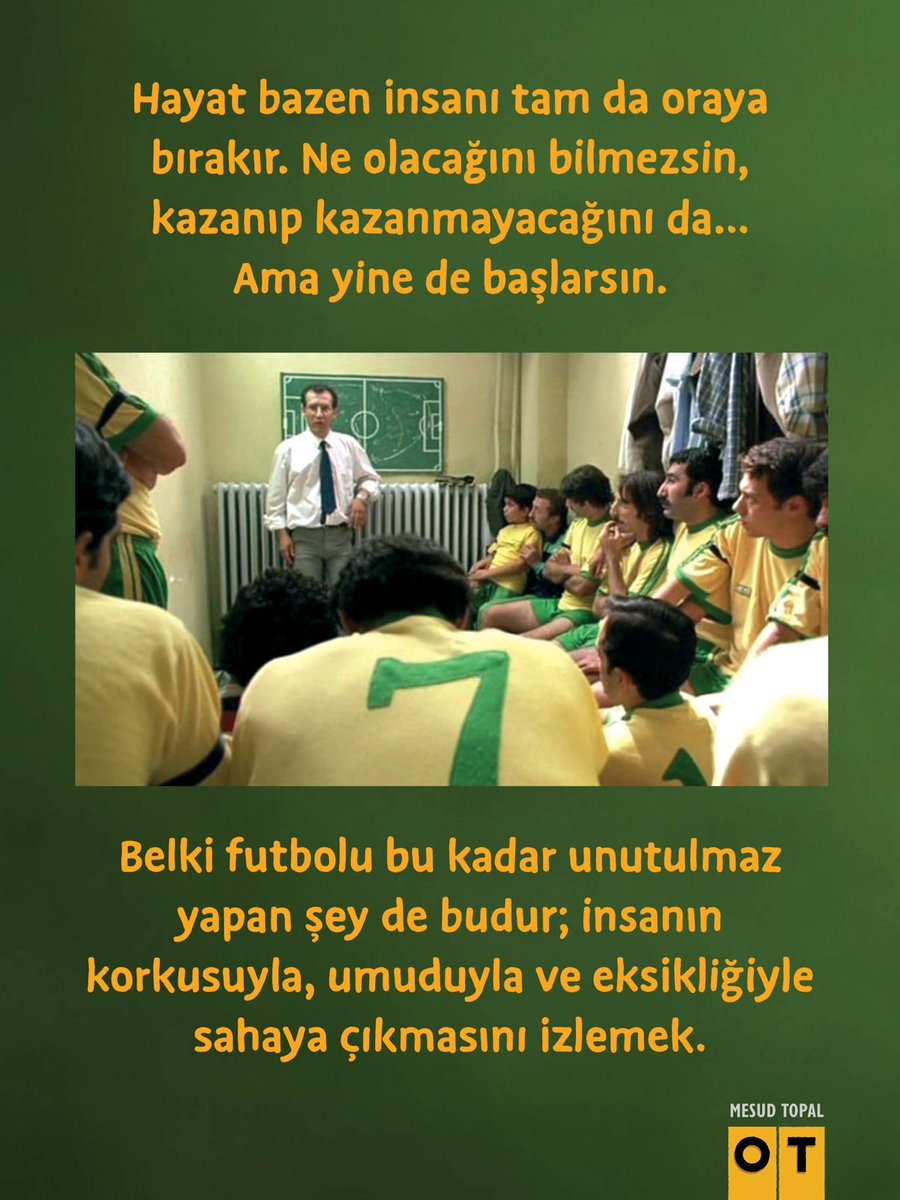 otdergi's tweet photo. İnsan bazen kazanacağı için değil, vazgeçemediği için devam eder.

Hayat bazen insanı tam da oraya bırakır. Ne olacağını bilmezsin, kazanıp kazanmayacağını da... Ama yine de başlarsın. 

#MesudTopal 📝 "Düdük Çalar ve Perde Açılır" Haziran sayımızda, keyifli okumalar. 📚 #OTdergi https://t.co/2BwbyMViOH