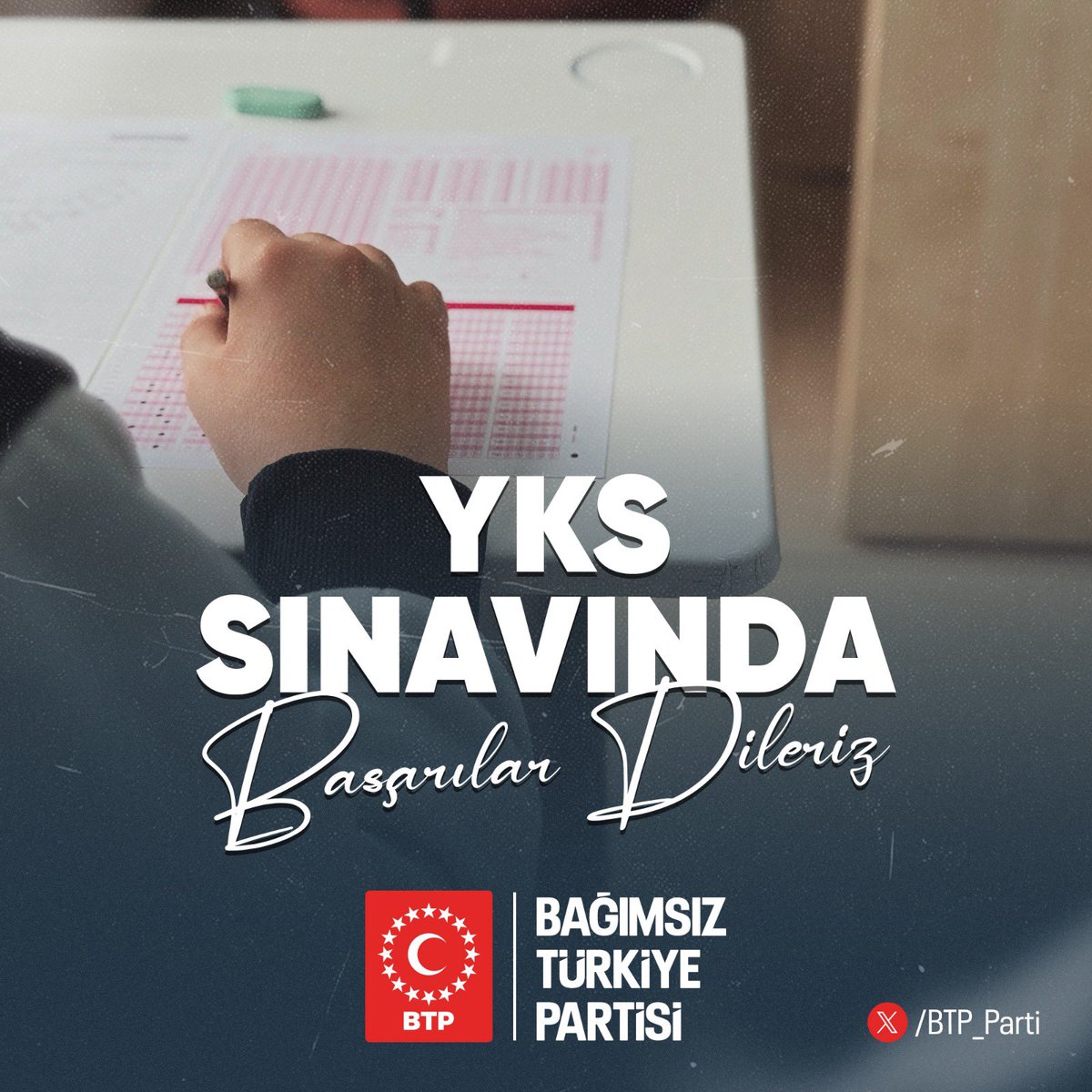 BTP_Parti's tweet photo. YKS’ye girecek tüm gençlerimize başarılar diliyoruz.

Gençlerimizin hayallerine ulaşabildiği, emeğin karşılığını aldığı, fırsat eşitliğinin sağlandığı bir Türkiye temennisiyle; yolunuz açık, geleceğiniz aydınlık olsun. https://t.co/GO22dtM0hd