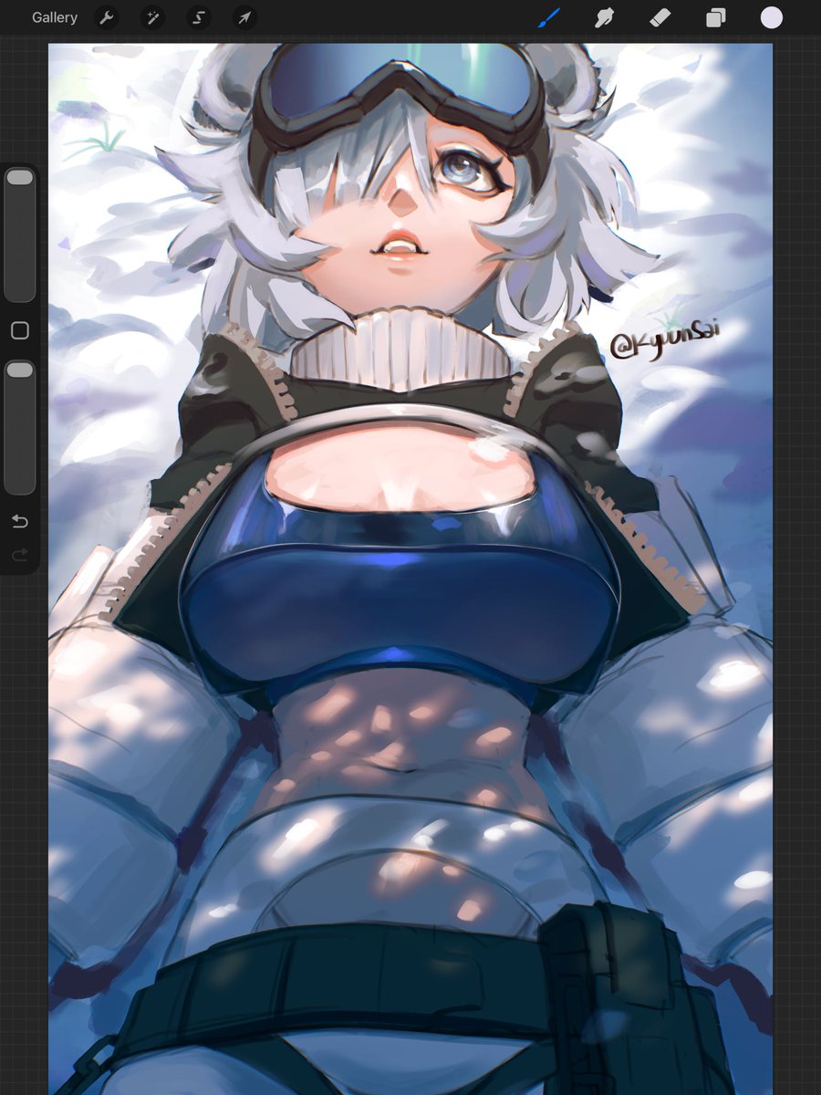 KyuunSai's tweet photo. Finally finished my Snowshine art... after 6 months of collecting dust 😔💔 

#arknightsEndfield‌ #Arknights #Endfield‌ https://t.co/zm7g0XXhIN
