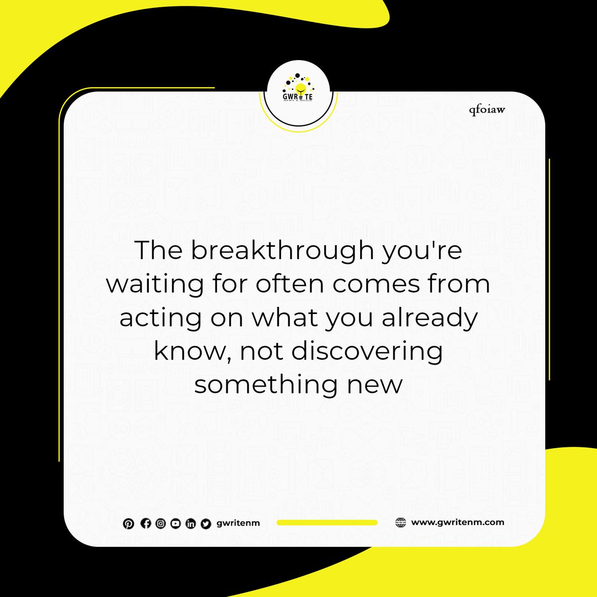gwritenm's tweet photo. Weekly inspiration and motivational quote 

qfoiaw

#already #qfoiaw #qfoiawgwrite #juneqfoiaw #gwritenm https://t.co/c0OcJrK4qF