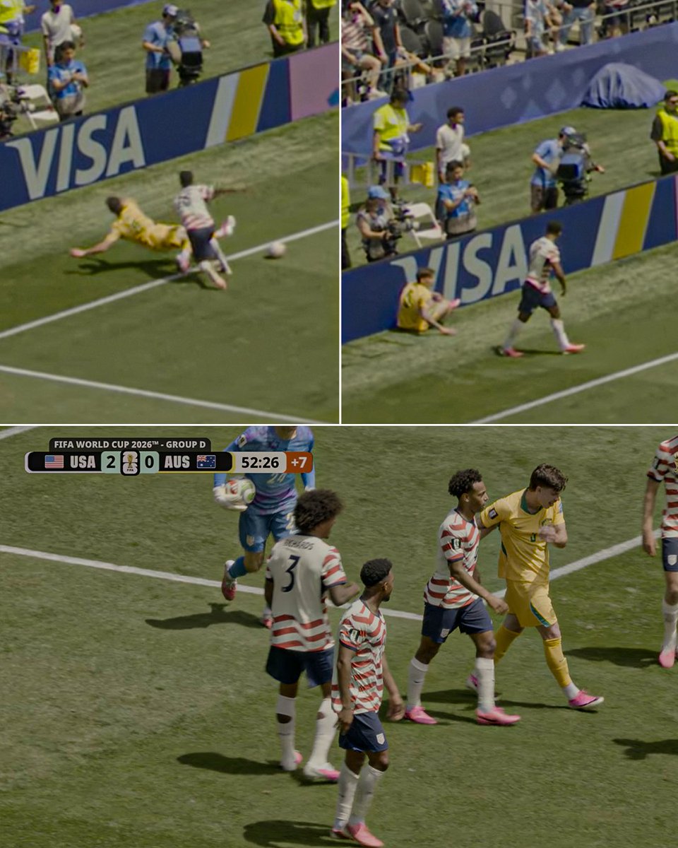 usmntonly's tweet photo. Alex Freeman had words for Australia's Jordan Bos at the end of the first half after shoving him off the ball.

FREEMAN IS A FKN DOG. 😮‍💨🔥 https://t.co/Nl1QJTucG2