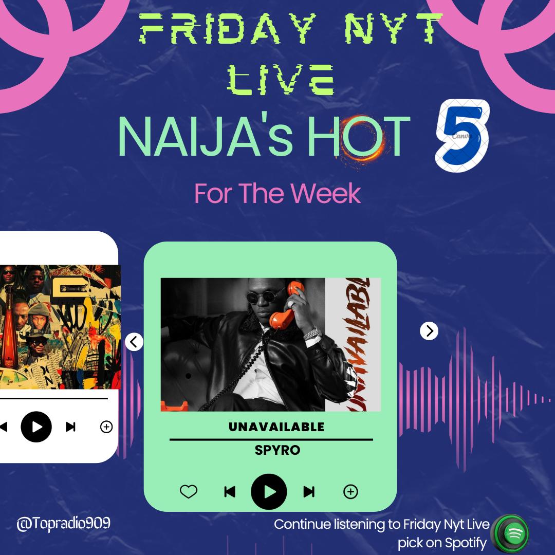 topradio909's tweet photo. #FeelGoodMusic #FridayNytLive #NaijasHot5 with @IamStanzworld x @Iamlumi007 X @Okkeeeyy
@ NO5, UNAVAILABLE by
@SPYRO
https://t.co/KPCeNqK4go https://t.co/tvoshfWW7t
