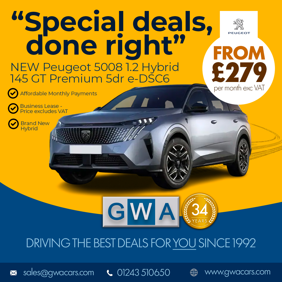 GWA_UK_LTD's tweet photo. If you are looking for the best #NewCar deal then look no further than GWA https://t.co/LJmY4U0NZP #westsussexlife #westsussex #CarLeasing #PeugeotLovers #LeaseSpecials #carleasingdeals #carleasinguk #FinanceDeals #LocalLeasing #DriveInStyle #Peugeot5008 #CompactSUV #ElectricCar https://t.co/o31z1JmXs5