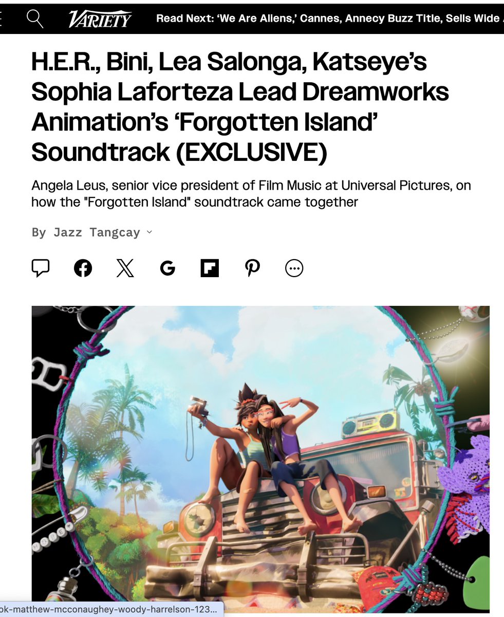bini_writes's tweet photo. FILIPINA WORLD-CLASS ARTISTS ASSEMBLE! 🇵🇭

BREAKING: BINI, Lea Salonga, HER and Katseye's Sophie Laforteza will lead the OFFICIAL SOUNDTRACK of Dreamworks' Forgotten Island via @Variety 

BINI will sing "A PARALLEL WORLD", one of the OSTs. 
https://t.co/5ccXcN0Pxf

#BINI https://t.co/5jPAtcfOUR