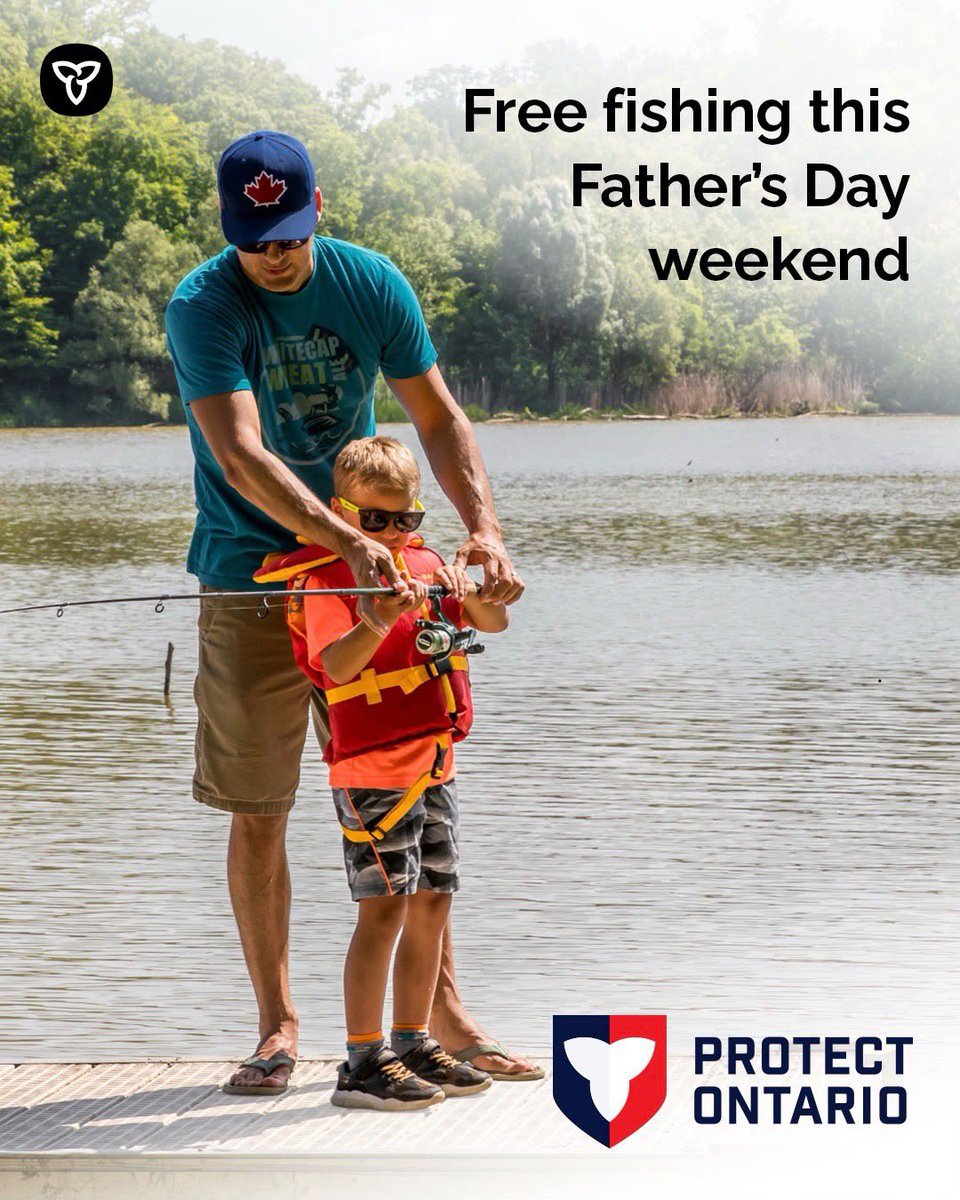 LoganKanapathi's tweet photo. Looking for a way to celebrate Father’s Day?
From June 20-21, you can fish for free across Ontario.
There’s no better way to reel in quality time together than being out by the water 🎣
To learn more, visit https://t.co/pBVQGBEY11 https://t.co/tjSbK58plM