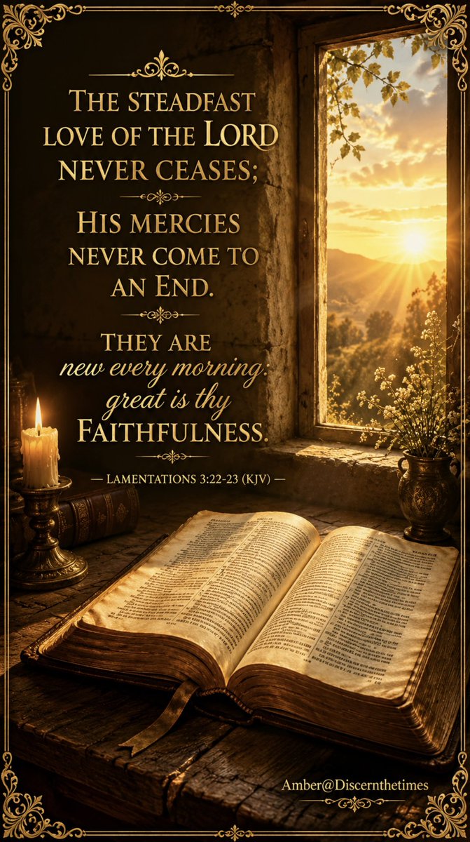 SignsWithAmber's tweet photo. Every sunrise is proof that God has not given up on us.

His mercy is new this morning.
His faithfulness has not changed.

☀️ Lamentations 3:22-23

#BibleVerse #MorningScripture #Faith https://t.co/5BplajTVu2