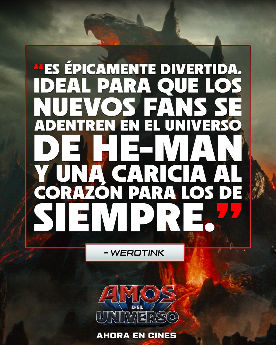 AndesFilmsBo's tweet photo. Hay aventuras que se disfrutan aún más cuando se viven en familia. ⚔️✨

#AmosDelUniverso llegó para reunir generaciones, volver a Eternia y sentir el poder de Grayskull en la pantalla grande. 🍿🔥

🎬 Ya en cines. https://t.co/OJ0wo9c8El