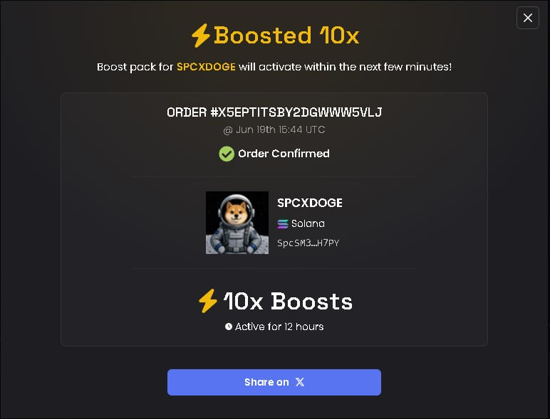 SPCXDOGE's tweet photo. Boosted 10x https://t.co/GdhksM8oiR