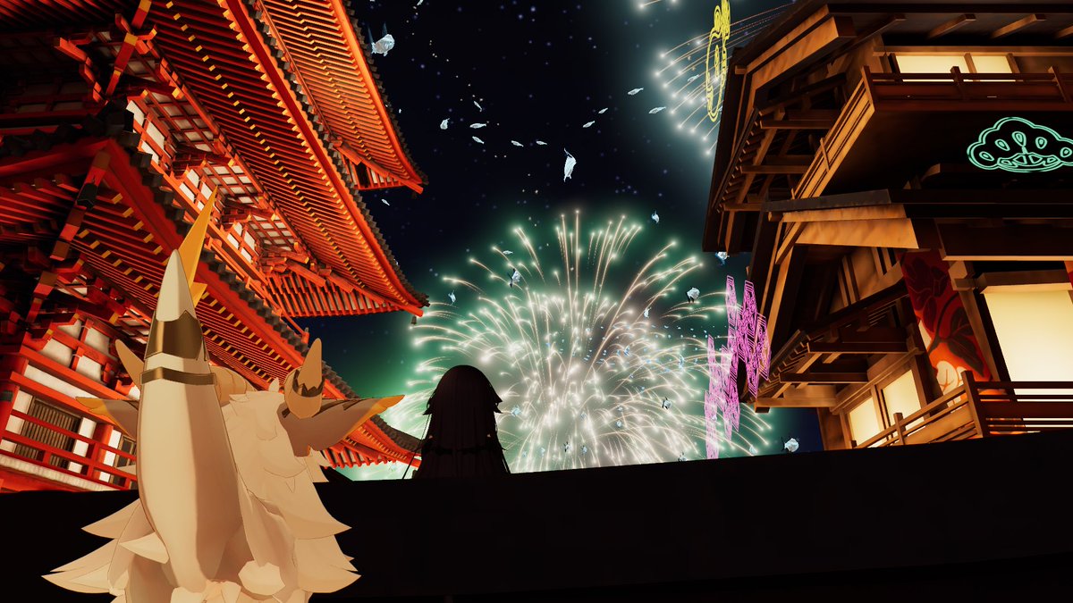 same60356's tweet photo. ツクヨミの再現ワールドめっちゃ綺麗だった！！
 #VRchat https://t.co/AP30AmFmqH