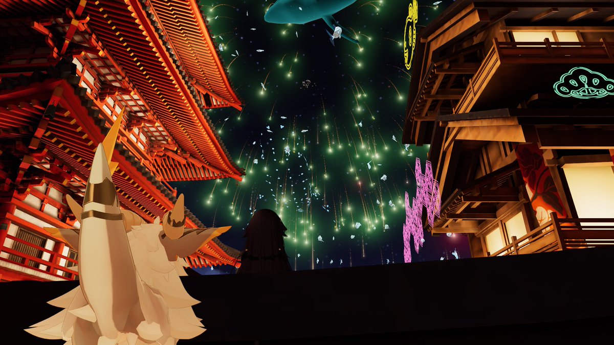 same60356's tweet photo. ツクヨミの再現ワールドめっちゃ綺麗だった！！
 #VRchat https://t.co/AP30AmFmqH