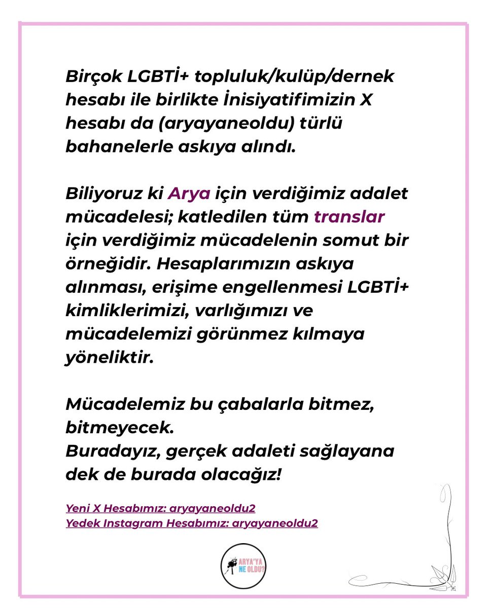 Arya’ya Ne Oldu İnisiyatifi tweet media