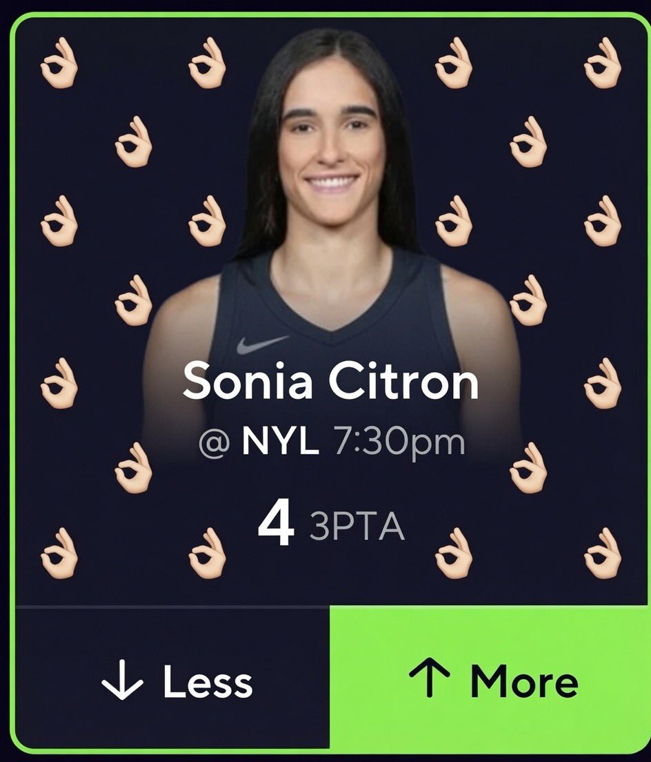 RACKEMSPORTS's tweet photo. 🔥🔥 PLAY OF THE DAY 🔥🔥

SONIA CITRON OVER 4 3PA

 #POTD #PLAYOFTHEDAY #PrizePicks #playerprops #DFS #pp #mlb #NFL #NFLPRIZEPICK #nfltwitter #nbatwitter #NBA #nbaplayoffs  #NBAFinals #alwaysknicks #gospursgo #tiktok #NBAprizepick #WNBAPicks #nbaespn #wnba #NBACup #nbaprop #nbaplays #WNBATwitter #WNBAProps #wnbabets #nbabets #WNBA #nbapickstoday  #Gambling #gamblingx