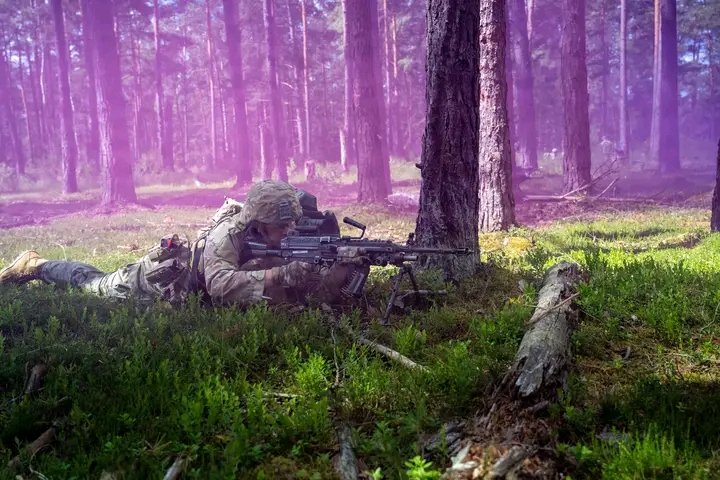 MajGeneralPaul's tweet photo. U.S. #Soldiers, assigned to Blackfoot Company, 1st Battalion, 4th Infantry Regiment, participate in a blank fire range in #Grafenwoehr, #Germany, June 15, 2026 https://t.co/WPaSuARJXl