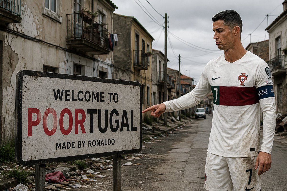 HasanAbir69's tweet photo. Cristiano Ronaldo turned Portugal into POOR-tugal 😆 https://t.co/03kbrGxlMu
