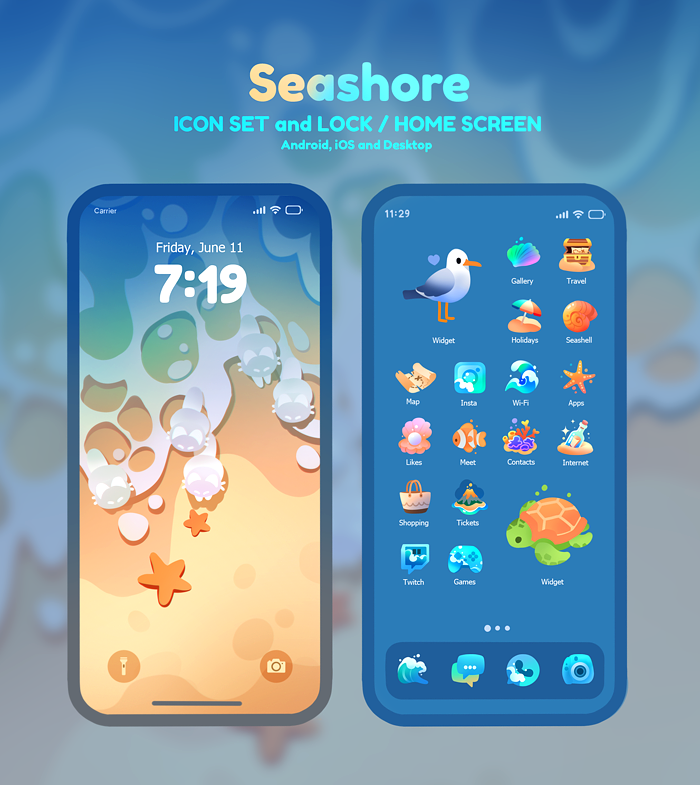 apofissx's tweet photo. Big update for Seashore icon set! I painted 25 more icon artworks c: So many cool ways to customize your phone! ...tutorials are included✨Oh! link in bio🌊 https://t.co/qLb0kJN8sv