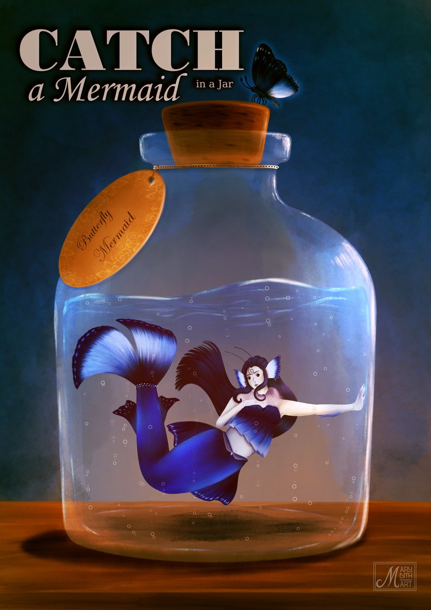 MarydithArt's tweet photo. Here we go!
During the month of May on Instagram I decided to join the "Catch a Mermaid in a Jar" art challenge and the Butterfly one was assigned to me.
I worked so hard on this illustration because I love butterflies and I wanted to honour this beautiful blessing. https://t.co/Zg6I80CyeE