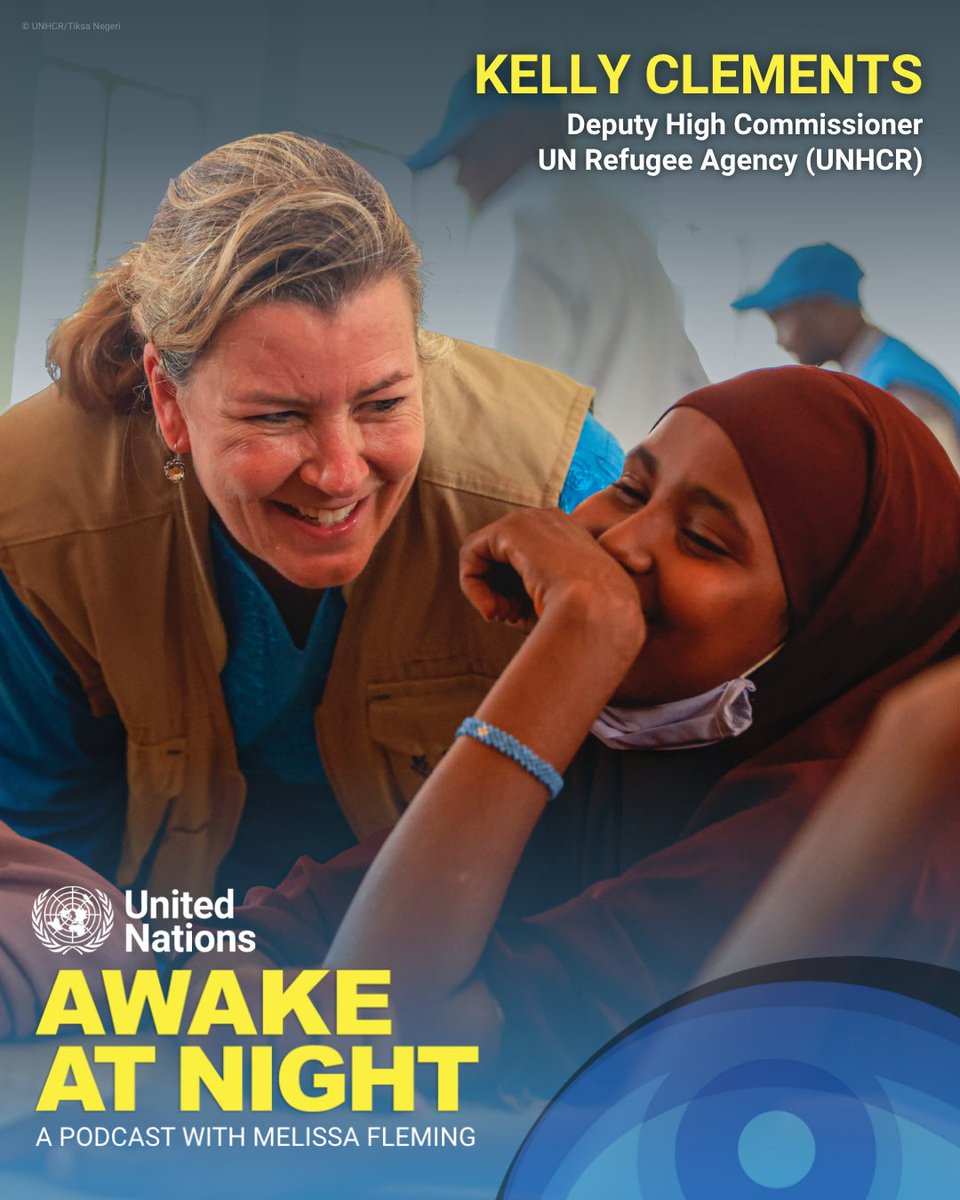 UN's tweet photo. After over 30 years helping people forced to flee conflict &amp; crisis, @Refugees's @KellyTClements reflects on the impact of aid cuts, the power of compassion &amp; why helping one person can make all the difference.

Listen to her story on Awake At Night: https://t.co/qUhvz3LAQH https://t.co/3bSsJbx3xk