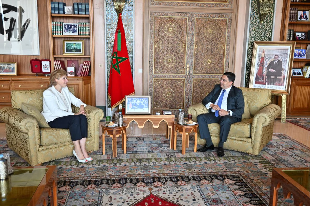 MarocDiplomatie's tweet photo. M. Nasser Bourita s’est entretenu, ce jour à Rabat, avec la Présidente de l'Institut du Monde Arabe, Mme Anne-Claire Legendre https://t.co/EeXg5IiAx6