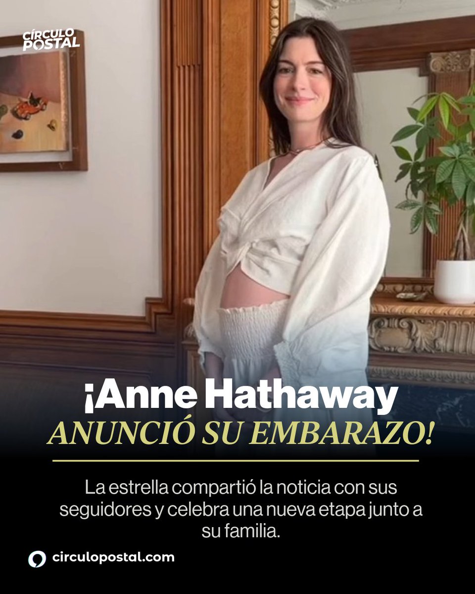 circulopostal's tweet photo. Anne Hathaway será mamá por tercera vez.
La actriz anunció su embarazo y emocionó a millones de seguidores alrededor del mundo. La noticia se convirtió rápidamente en tendencia y fue celebrada por fanáticos y celebridades. https://t.co/VnGw60VtHZ