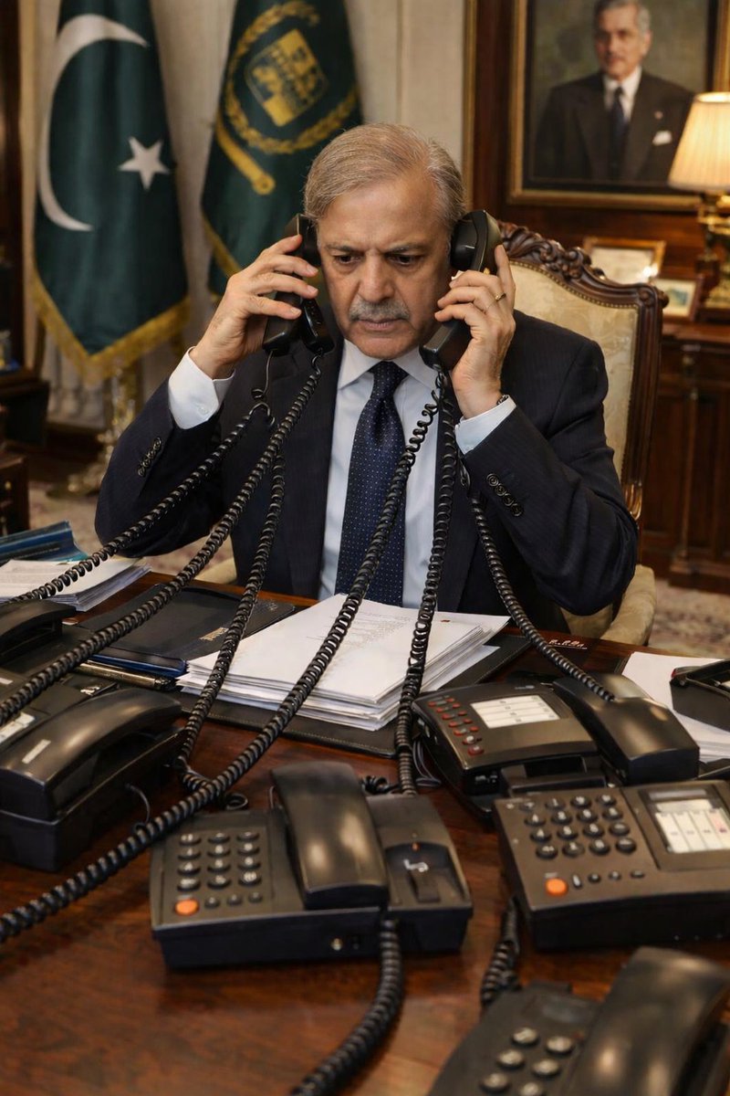 NotCMShehbaz's tweet photo. @CMShehbaz @GovtofPakistan The ceasefire is falling apart and I'm back to my duty of making phone calls and offering felicitations. https://t.co/7MZh1lXrEt