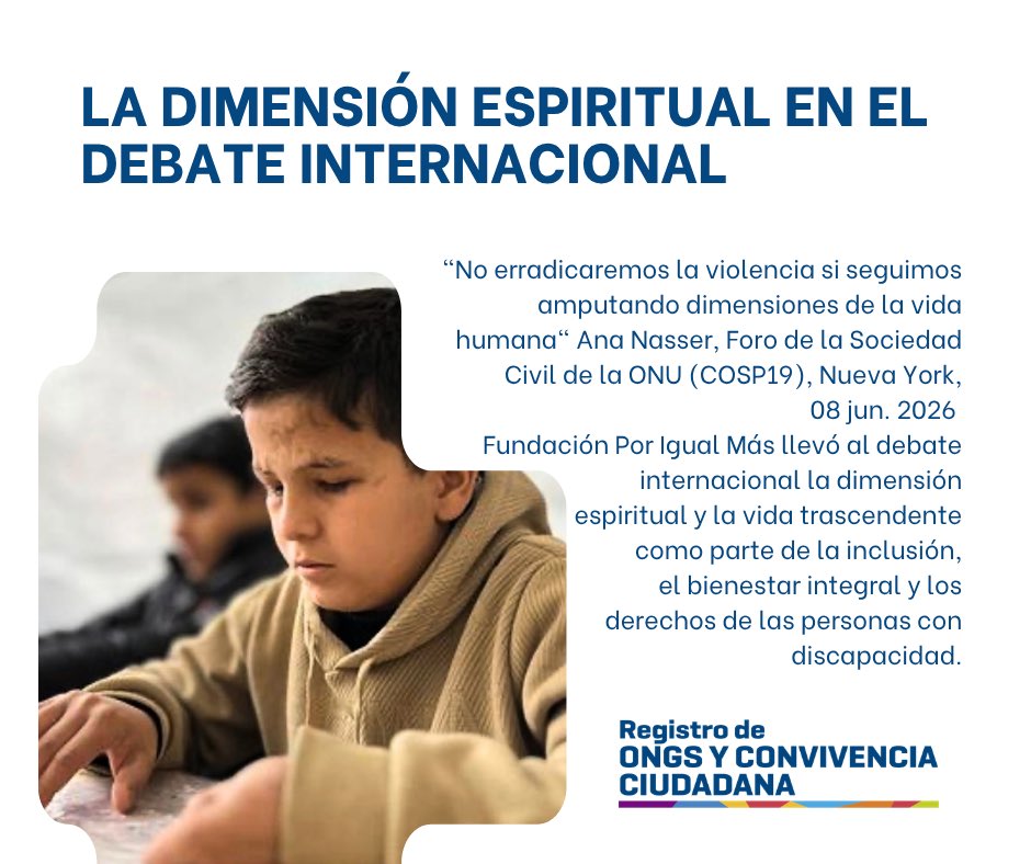 RegistroOng's tweet photo. 🌎 Una voz de Córdoba llegó a las Naciones Unidas.

Ana Nasser, referente de Fundación Por Igual Más, participó del Foro de la Sociedad Civil realizado en el marco de la COSP19, el principal encuentro internacional sobre los derechos de las personas con discapacidad.@PorIgualMas https://t.co/aNtgGNpSrp