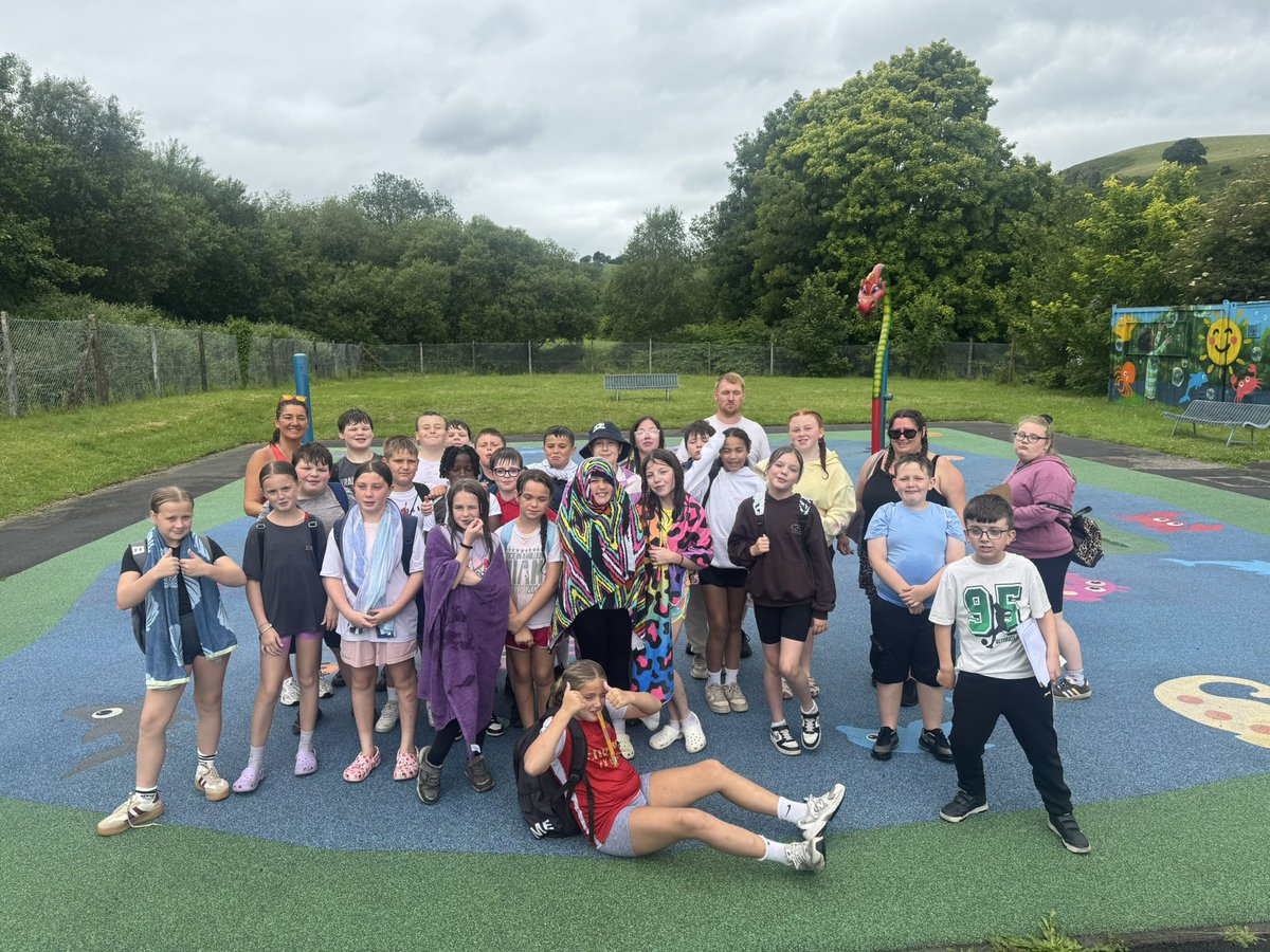 MrColes93's tweet photo. What a lovely afternoon of fun we had today! Year 5 and 6 headed to the splash park in Senghenydd as part of our ‘Beach Day’. Unfortunately, I think we must have missed the rule that teachers were exempt from getting absolutely soaked! 🤷‍♂️😂

@NantYParcSchool @MrLSmalley https://t.co/luHBK0Thcb