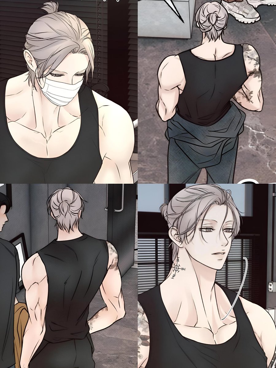 fathermokyeon's tweet photo. something about a 193cm muscled tattooed man in a black tank top and man bun...... https://t.co/Kx838tHiHL
