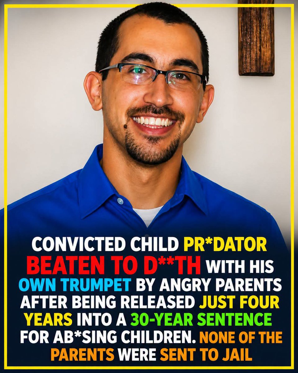 Sabiha1278's tweet photo. Marcelo Fabian Pecollo, was a 42-year-old Argentine trumpeter for the Morón City Orchestra and former music teacher in the Buenos Aires suburbs.

He was convicted of SA'ing five preschool children and sentenced to 30 years in prison, later reduced to four, leading to his early release.

During a performance at the Catedral de Morón, a group of outraged parents tracked him down and stormed the church shouting that a “ped**hile and r**ist” was present.

They confronted Pecollo and chased him through the cathedral during the incident.

He was severely attacked and struck with his own trumpet.

He fell into a coma from his injuries and later d**d as a result of the trauma sustained during the confrontation.

Authorities have been unable to identify the specific individuals who delivered the fatal blows, so no charges have ever been brought.